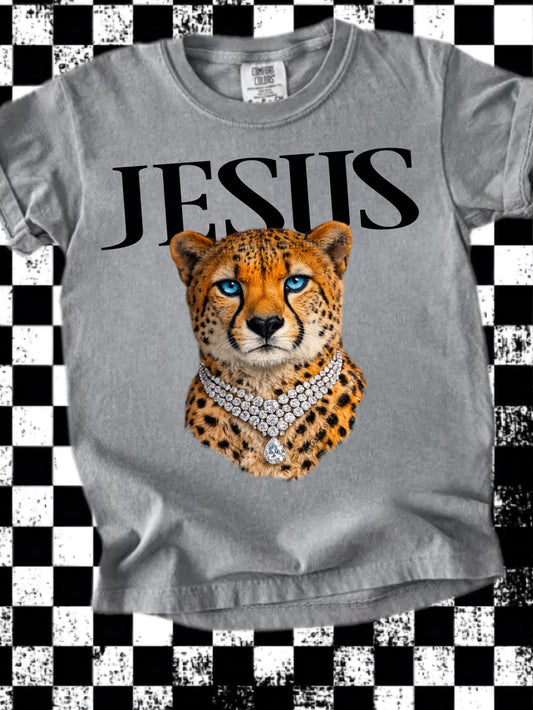 Jesus Cheetah DTF Transfer