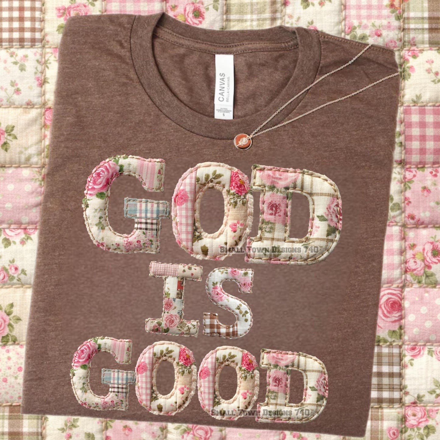 God Is Good Patchwork DTF Transfer