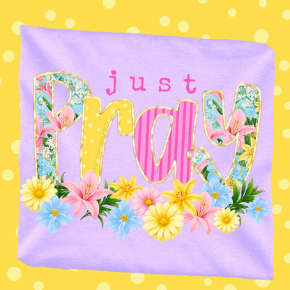 Just Pray Floral DTF Transfer