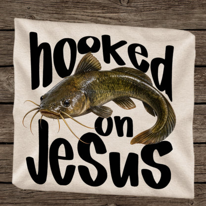 Hooked On Jesus DTF Transfer