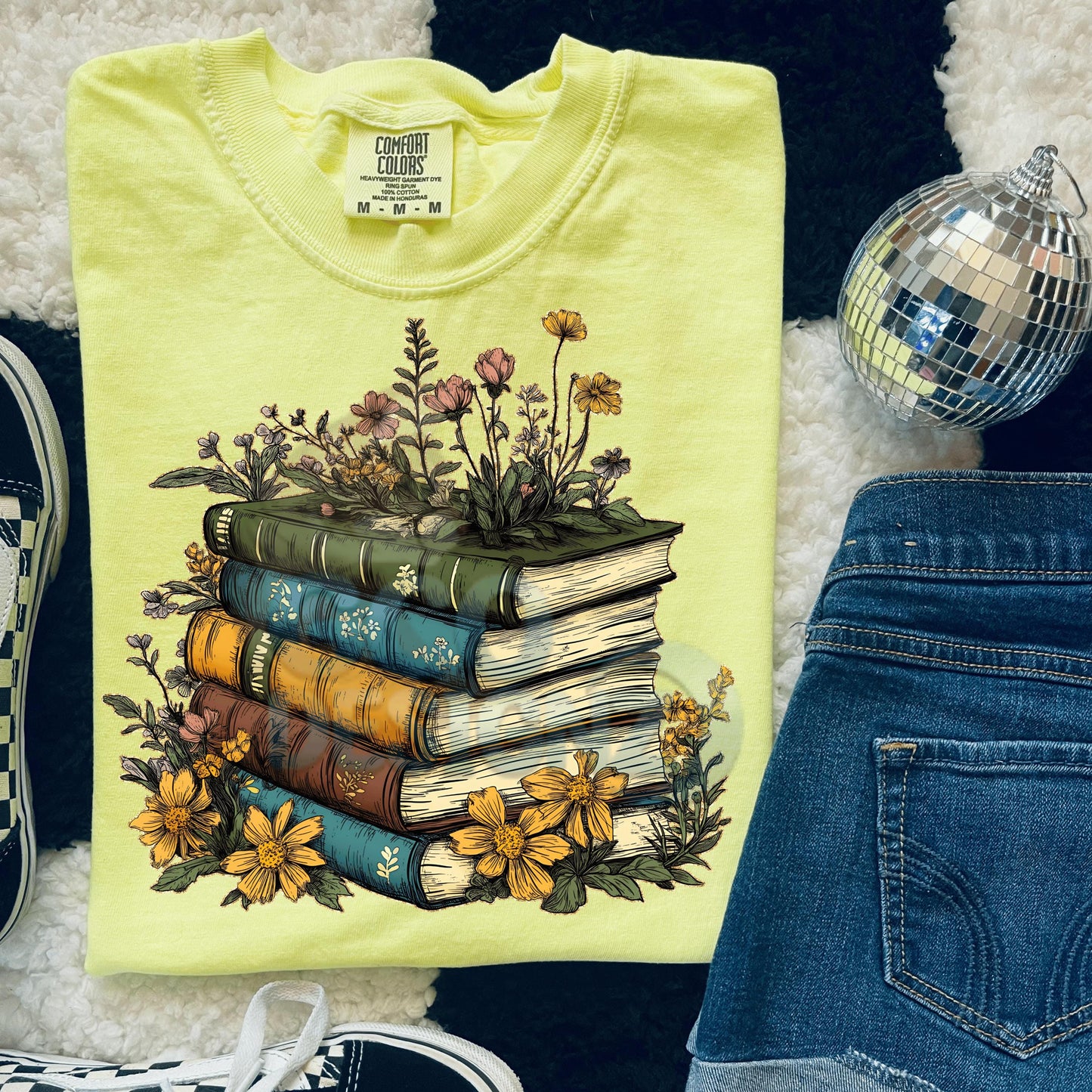 Floral Books DTF Transfer