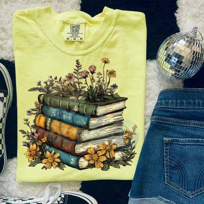 Floral Books DTF Transfer