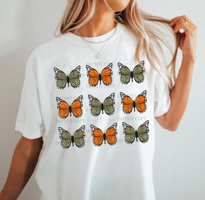 Butterfly Grid DTF Transfer