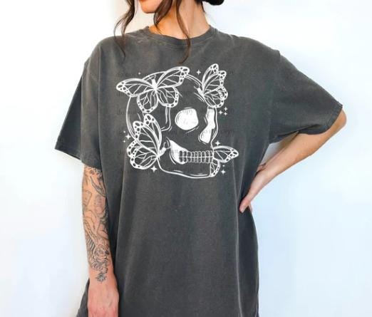 Skull & Butterflies DTF Transfer