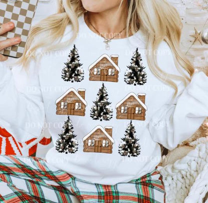 Christmas Cottage DTF Transfer