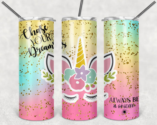 Unicorn, Chase Your Dreams, Stainless Steel, Tumbler, Drinkware