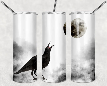 Crow, Halloween, Moon, Stainless Steel, Tumbler, Drinkware