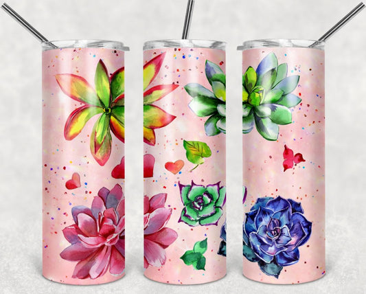 Succulents, Cactus, Colorful, Stainless Steel, Tumbler, Drinkware