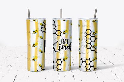 Bee, Kind, Inspirational, Stainless Steel, Tumbler, Drinkware