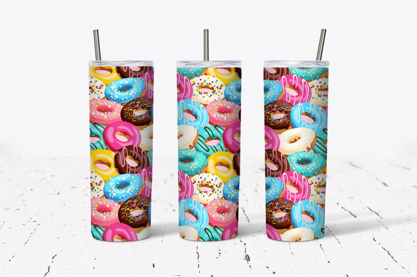 Donuts, Summer, Food, Stainless Steel, Tumbler, Drinkware