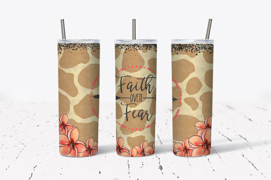 Faith Over Fear, Inspirational,  Stainless Steel, Tumbler, Drinkware