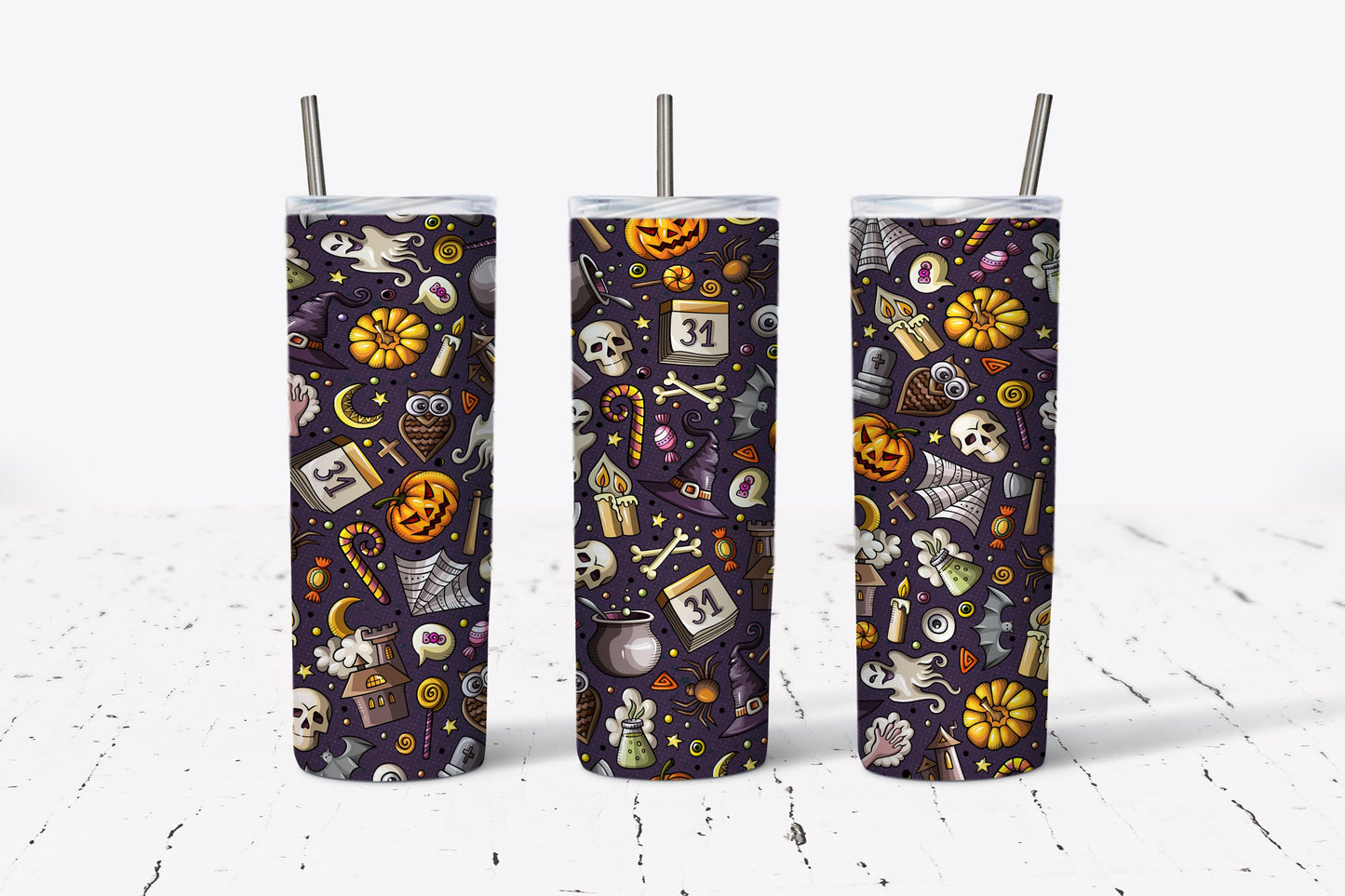 Halloween, Collage, Stainless Steel, Tumbler, Drinkware