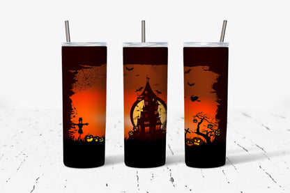 Halloween, Haunted House, Stainless Steel, Tumbler, Drinkware