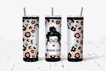 Mom Life, Leopard, Stainless Steel, Tumbler, Drinkware