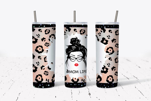 Mom Life, Leopard, Stainless Steel, Tumbler, Drinkware