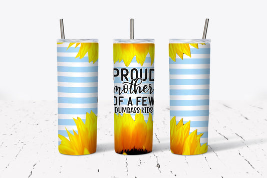 Proud Mother, Dumba** Kids, Floral, Stainless Steel, Tumbler, Drinkware