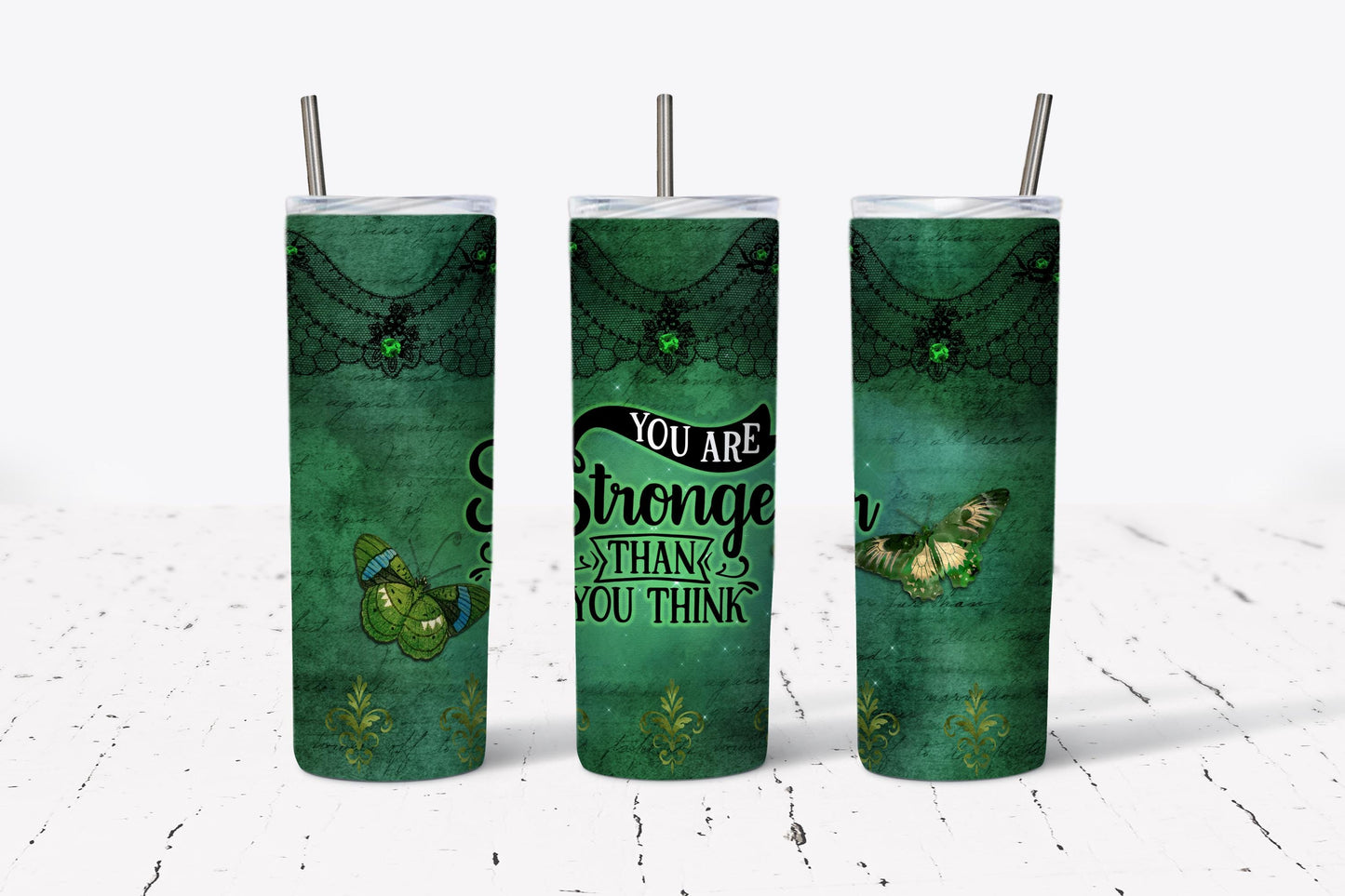 Stronger, Than You Think, Inspirational, Stainless Steel, Tumbler, Drinkware