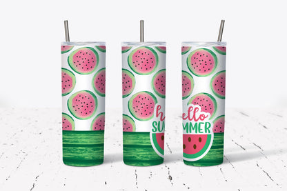 Watermelon, Summer, Food, Hello Summer, Stainless Steel, Tumbler, Drinkware