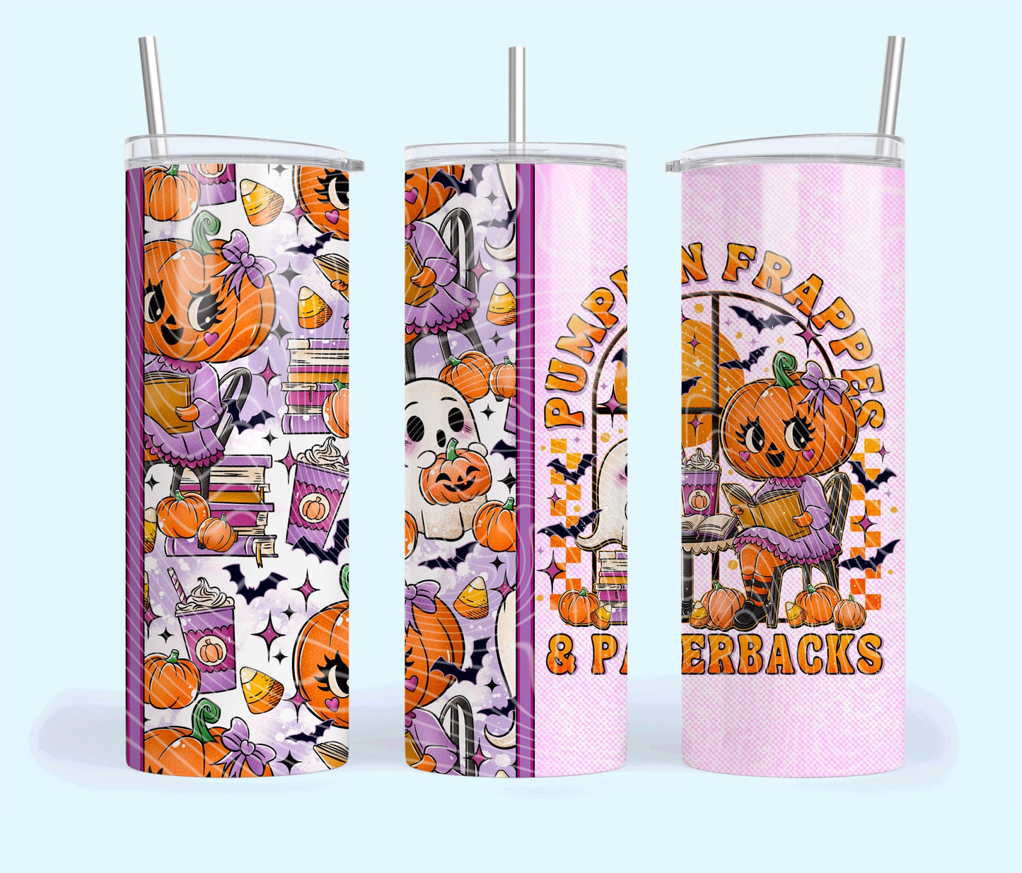 Pumpkin, Frappes, Paperbacks, Halloween, Stainless Steel, Tumbler, Drinkware