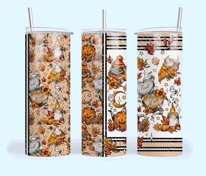 Fall, Ya'll, Heart, Leaves, Halloween, Stainless Steel, Tumbler, Drinkware