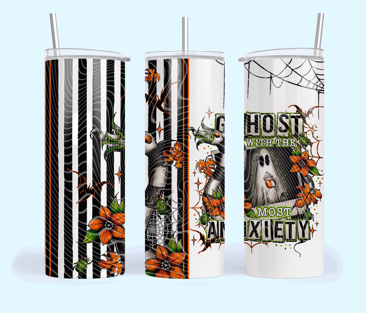 Ghost, Anxiety, Halloween, Stainless Steel, Tumbler, Drinkware