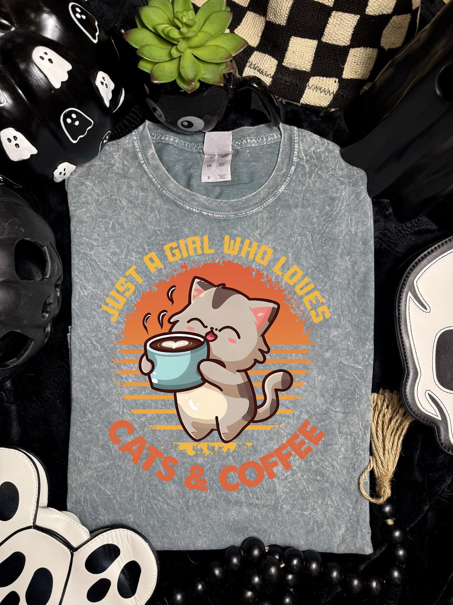 Just a Girl, Who Loves Cats & Coffee DTF Transfer