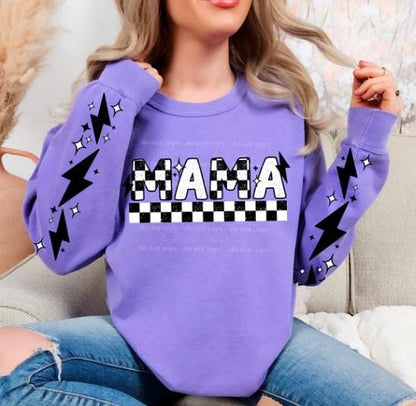 Checkered, Mama, DTF Transfer