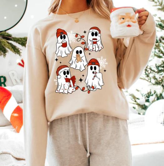 Christmas, Ghost, Candy Cane, Cookie, DTF Transfer