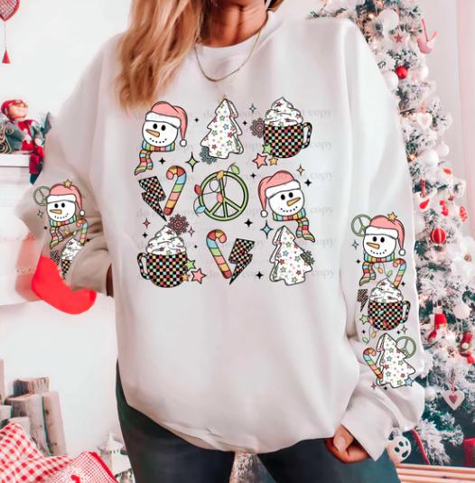Christmas, Snowman, Cookie, Cocoa,  DTF Transfer
