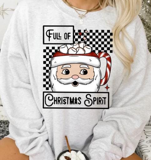 Full Of, Christmas, Spirit,  DTF Transfer