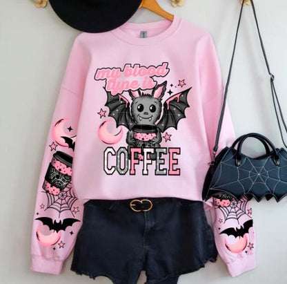 My Blood, Type, Is Coffee, Bat, DTF Transfer