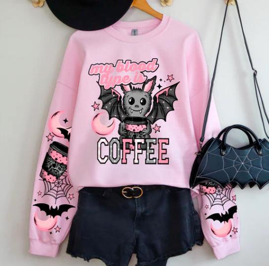 My Blood, Type, Is Coffee, Bat, DTF Transfer