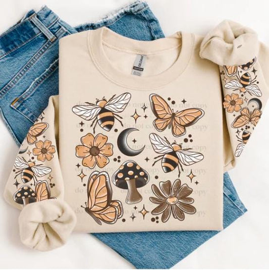 Cottage, Core, Bees, Boho, Floral, DTF Transfer