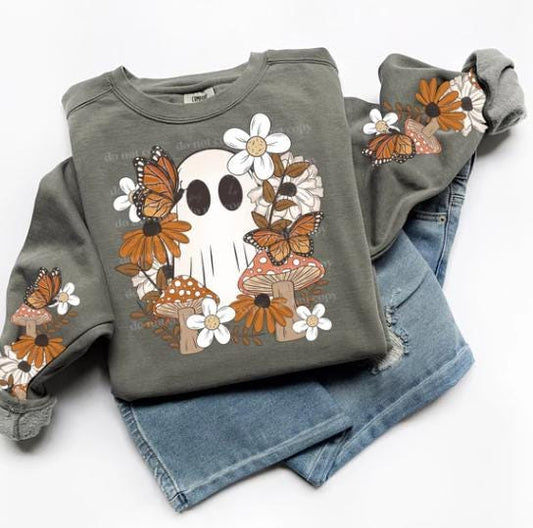 Cottage Core, Boho, Ghost, Floral, DTF Transfer