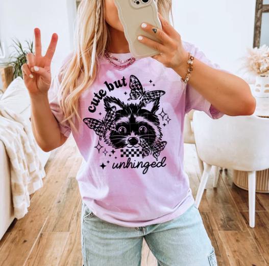 Cute, But Unhinged, Raccoon, DTF Transfer