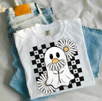 Checkered, Daisy, Ghost, DTF Transfer
