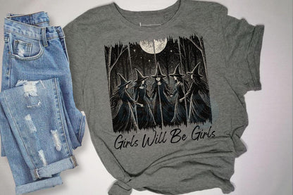 Girls Will Be Girls, Witch, Halloween, DTF Transfer