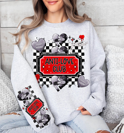 Anti-Love, Club, Valentines, Checkered,  DTF Transfer