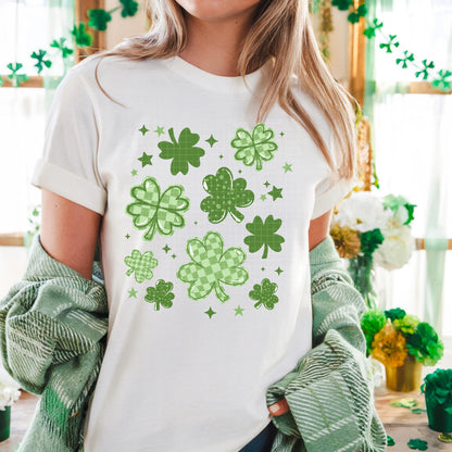 Shamrock, Clovers, St Patricks, Checkered, DTF Transfer