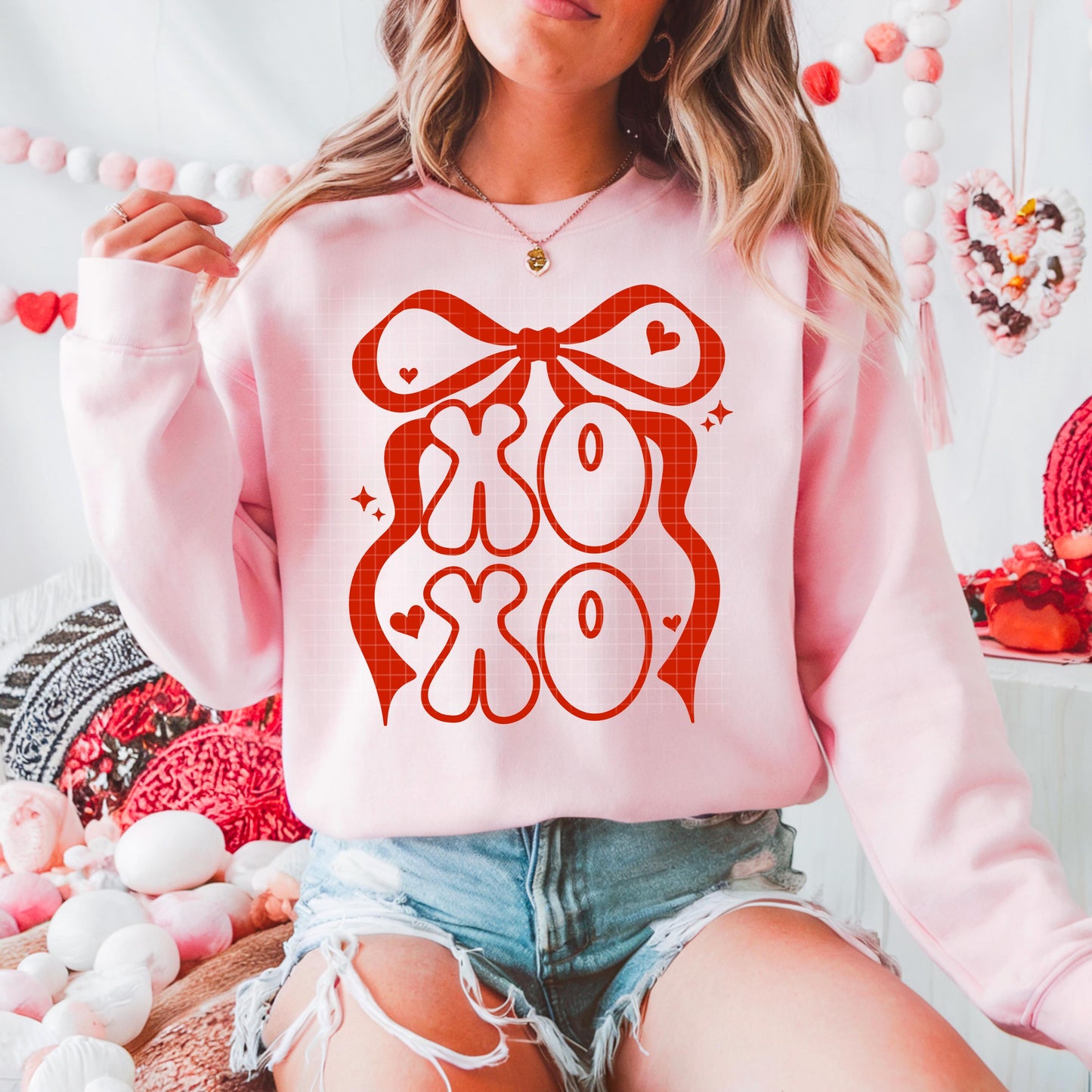 XOXO, Coquette, Bow,  Valentines,  DTF Transfer