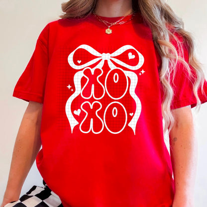 XOXO, Coquette, Bow,  Valentines,  DTF Transfer