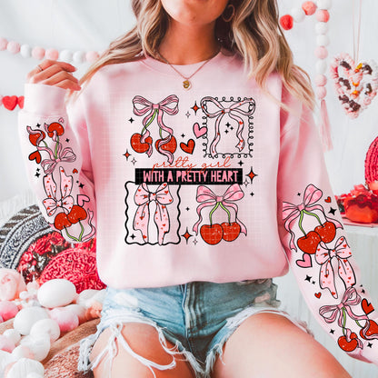 Pretty Girl, Pretty Heart, Bow,  Valentines,  DTF Transfer