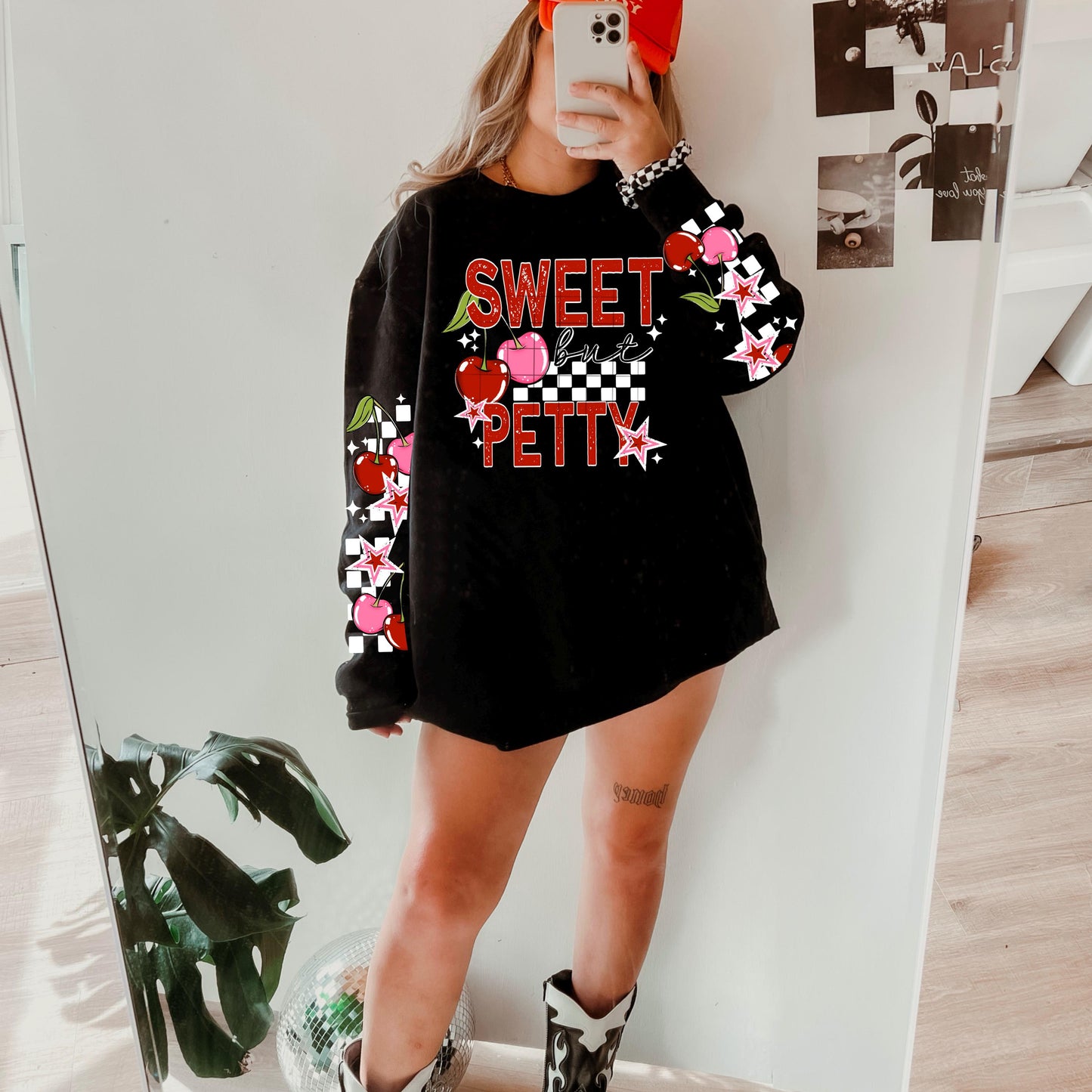 Sweet, Petty, Checkered, Cherry, DTF Transfer