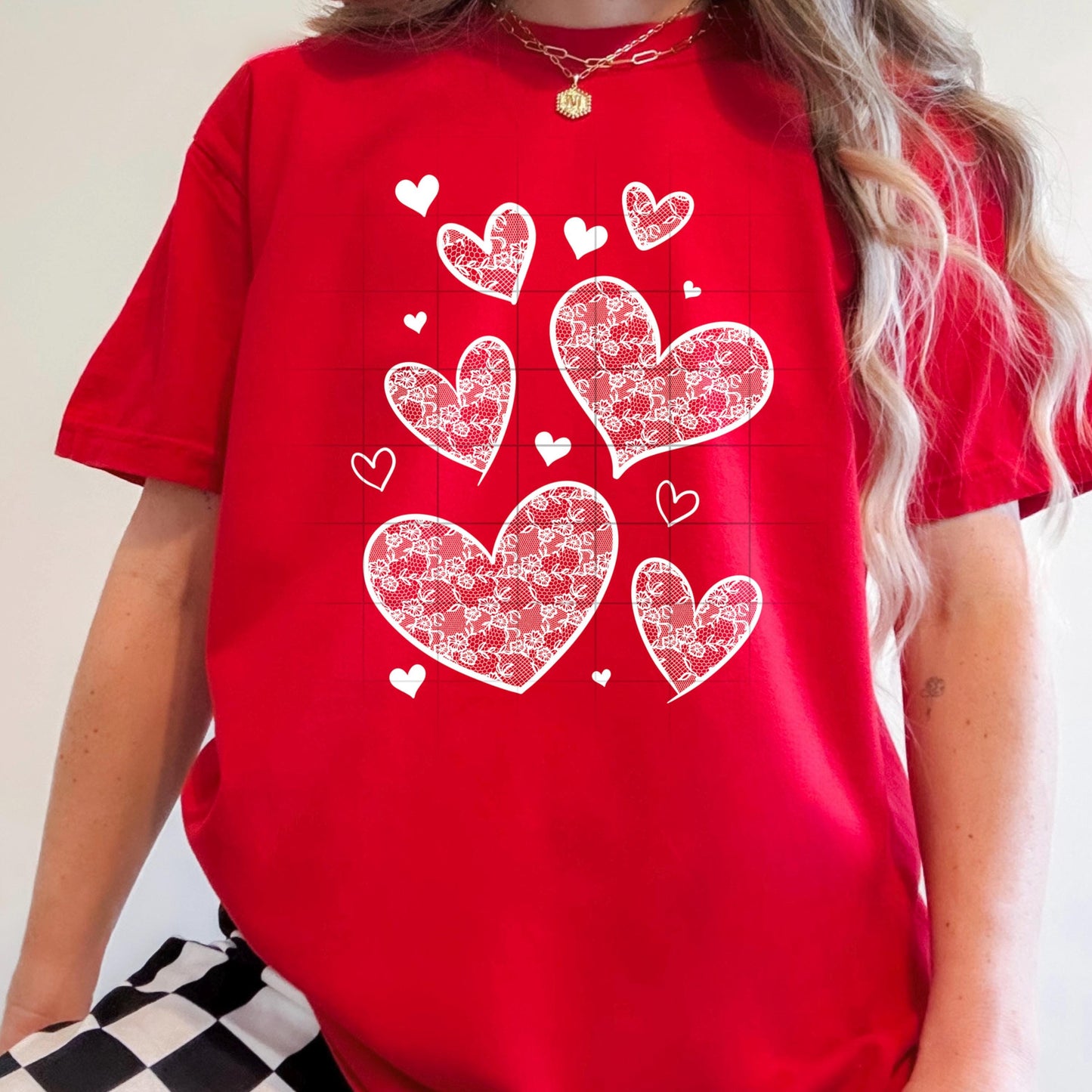 XOXO, Lace, Heart, Valentines, DTF Transfer