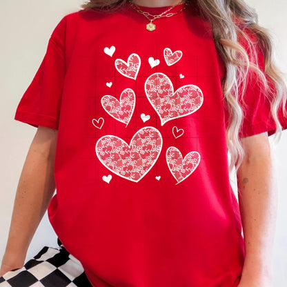 XOXO, Lace, Heart, Valentines, DTF Transfer