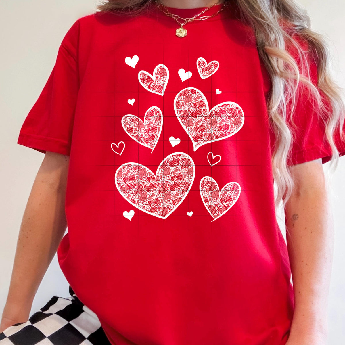 XOXO, Lace, Heart, Valentines, DTF Transfer