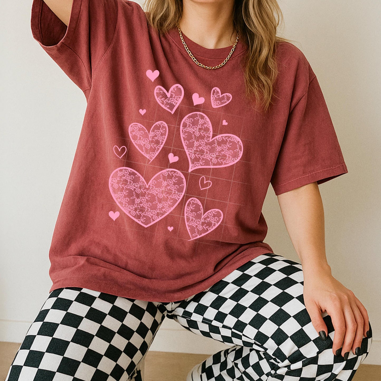 XOXO, Lace, Heart, Valentines, DTF Transfer