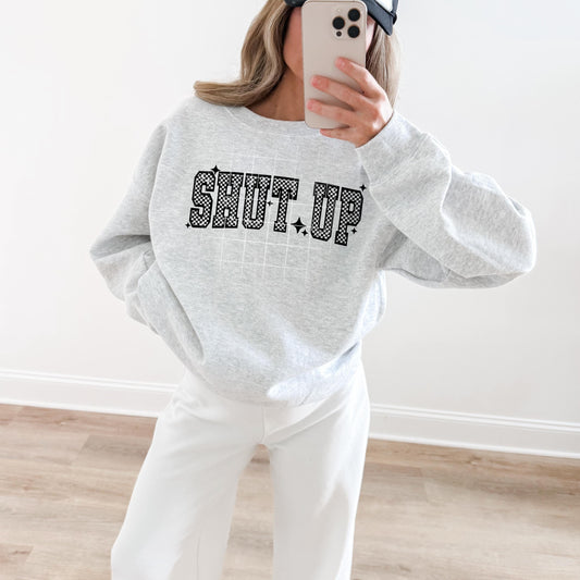 Shut Up, Checkered, DTF Transfer