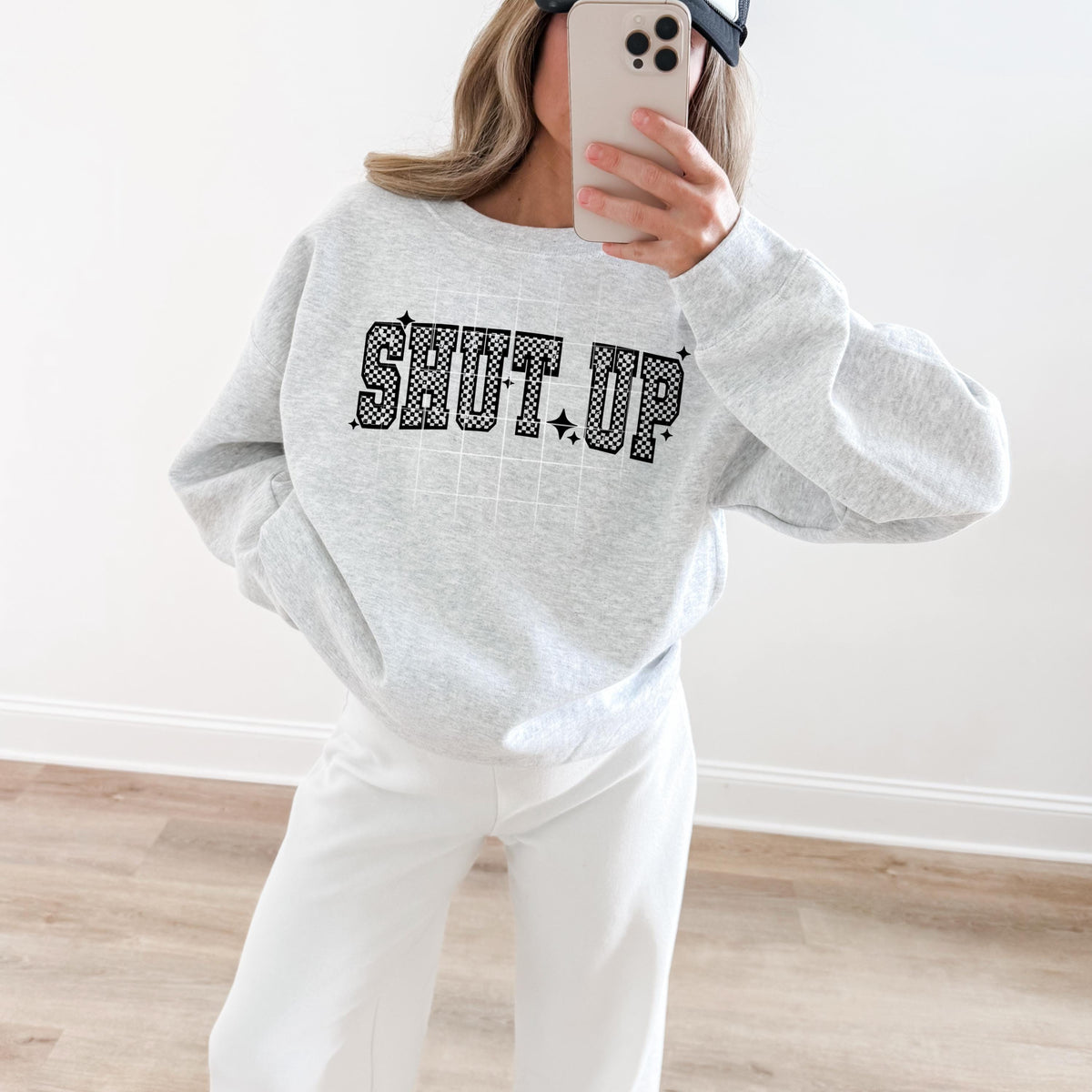 Shut Up, Checkered, DTF Transfer
