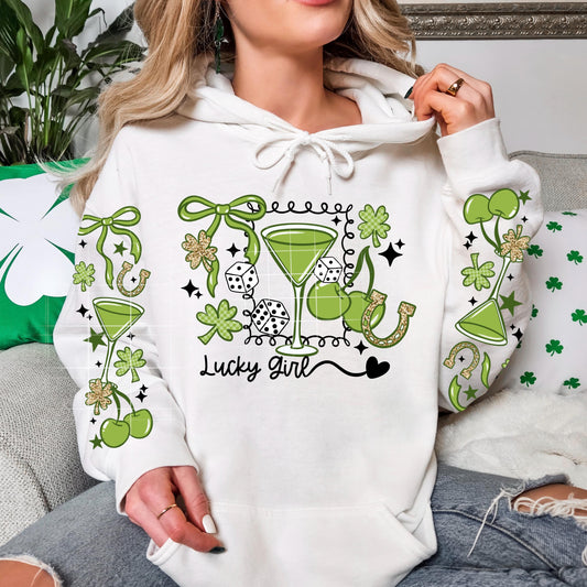 Shamrock, Clovers, St Patricks, Lucky, Martini, DTF Transfer